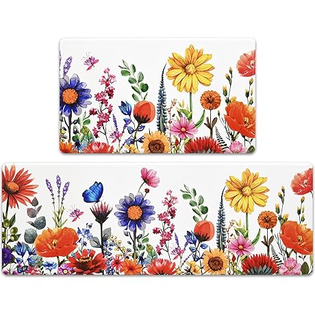 ASPMIZ Floral Kitchen Rugs Sets