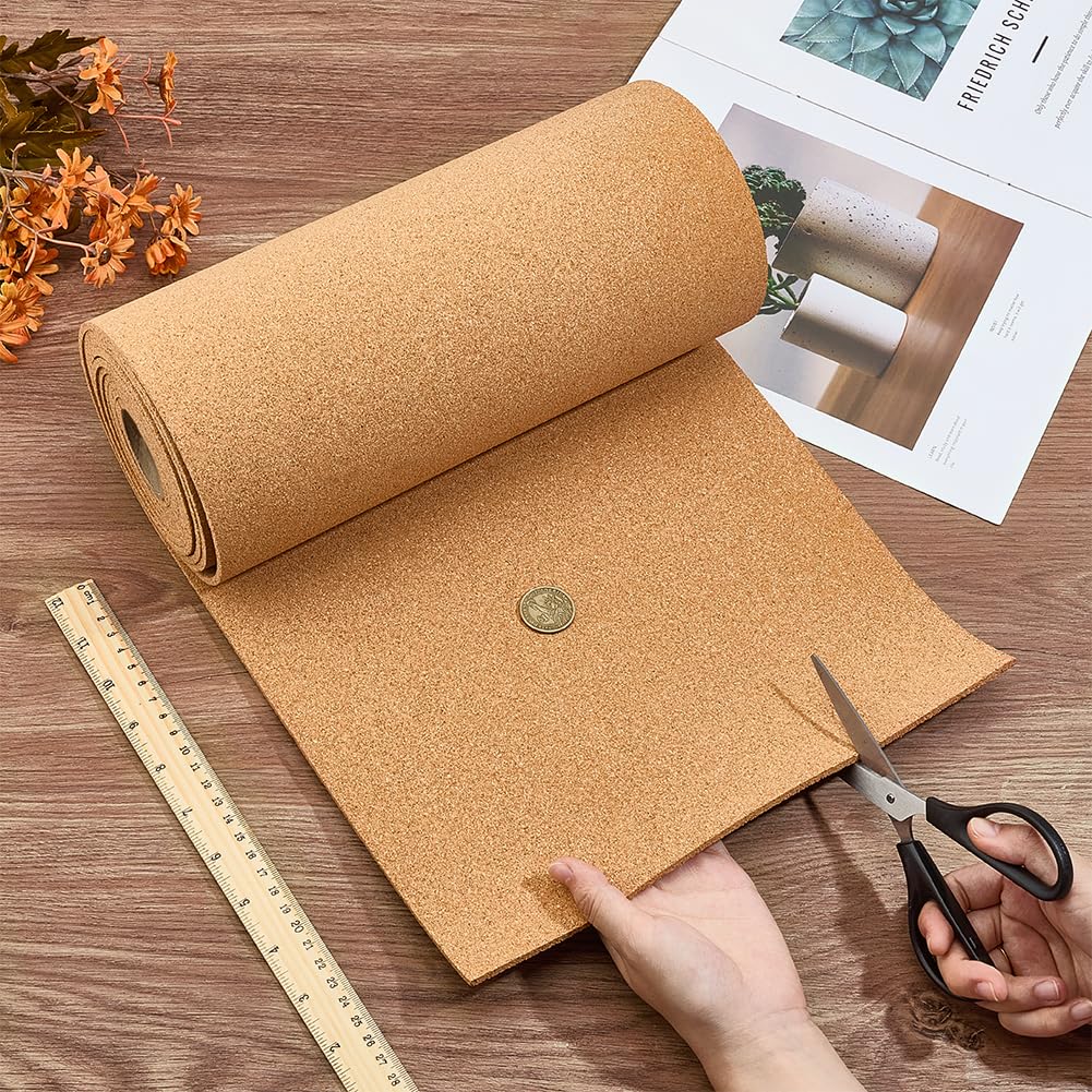 OLYCRAFT Rollo de corcho natural 3 m x 30 cm x 4 mm, tablero de anuncios, manualidades, decoración oficina