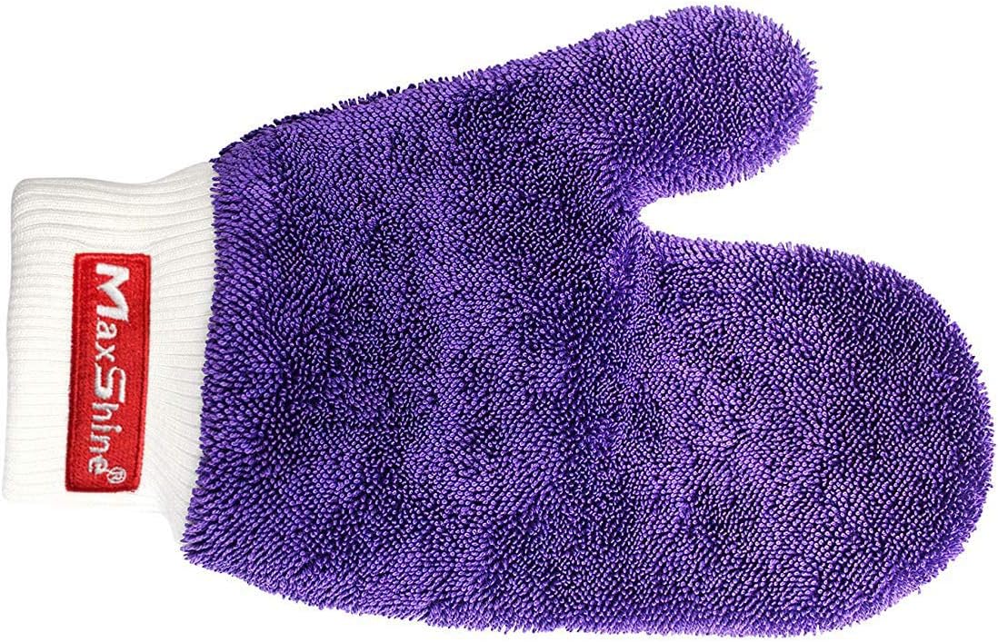 Maxshine Multipurpose Microfiber Twisted Loop Car Wash Mitt, Purple, Length: 24cm
