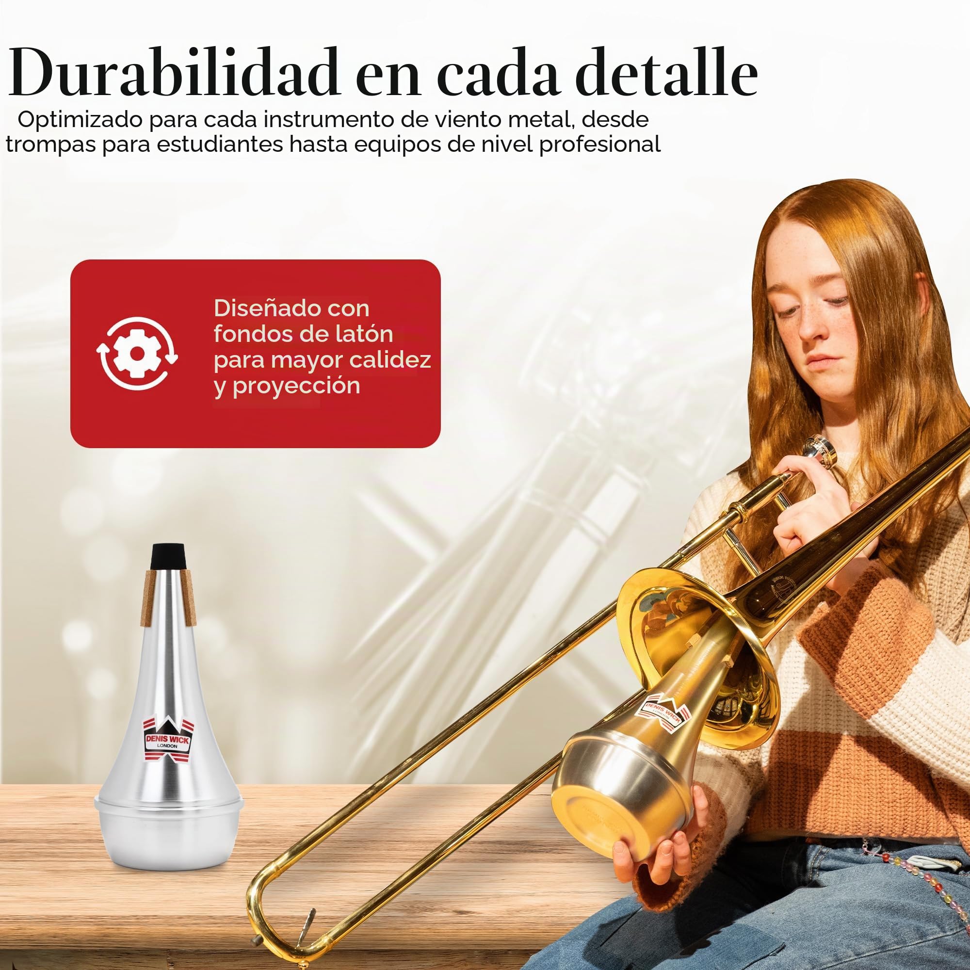 DENIS WICK Sordina de trombón recta de aluminio (5505)
