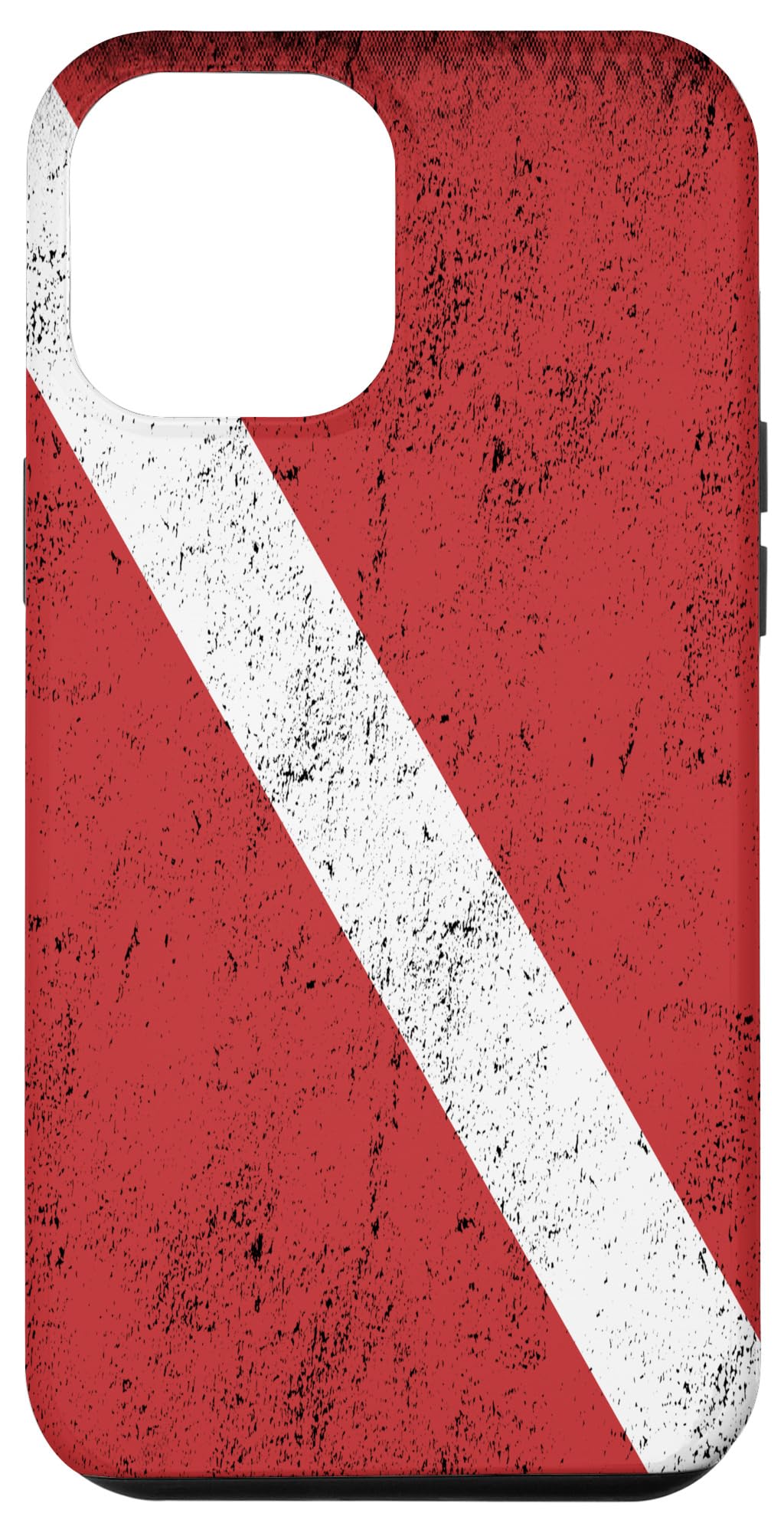 iPhone 15 Pro Max Scuba Diving Flag for Divers with Distressed Effect Case