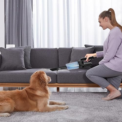 Miniatura 7 de Aspiradora de mano inalámbrica para automóvil con luz LED, succión de alta potencia, aspiradora de mano recargable portátil y ligera para automóvil,