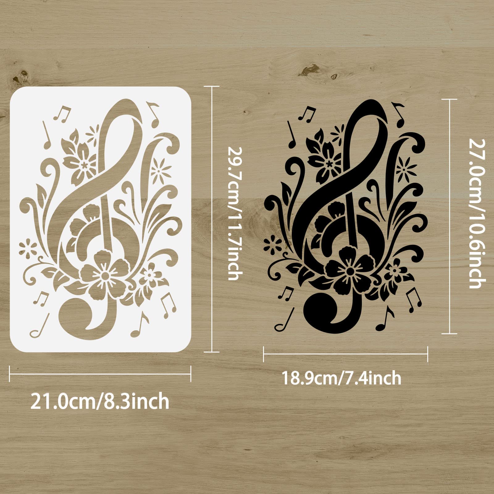 MAYJOYDIY 4 stencil grandi a forma di foglia di ginkgo, 30 x 30 cm, stile di giunzione, modelli per pittura con foglie autunnali, con pennello, stencil riutilizzabili per decorazioni murali