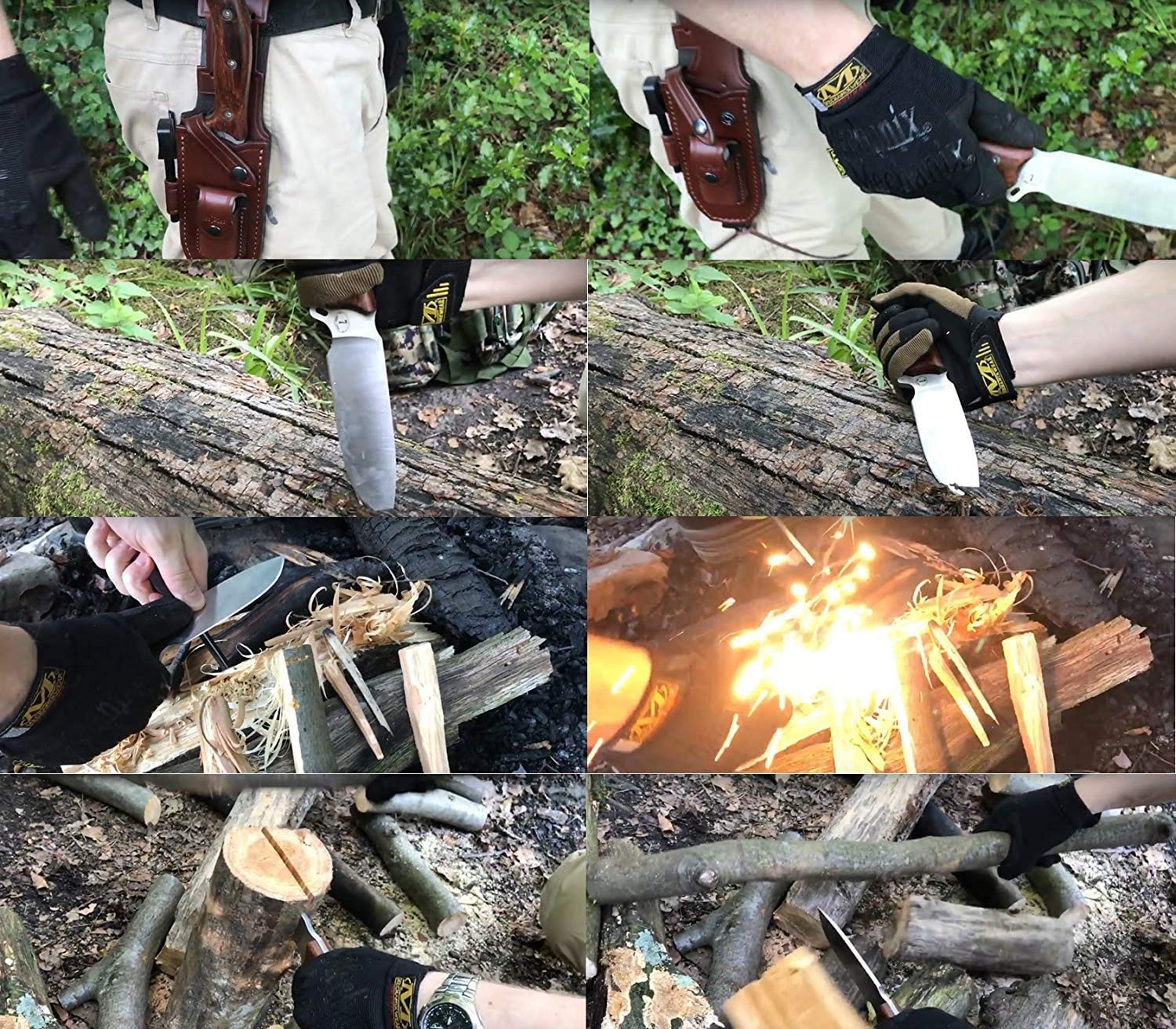 JEO-TEC Nº7 Coltello da Caccia, Outdoor, Bushcraft, Campeggio - Lama in acciaio inox BOHLER N690C - Custodia multi-posizionale - Fatto a mano in Spagna