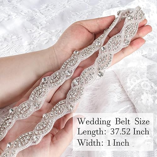 Miniatura 6 de ShiDianYi 190528S - Cinturón para vestido de novia con diamantes de imitación cinturón de cristal para vestido formal