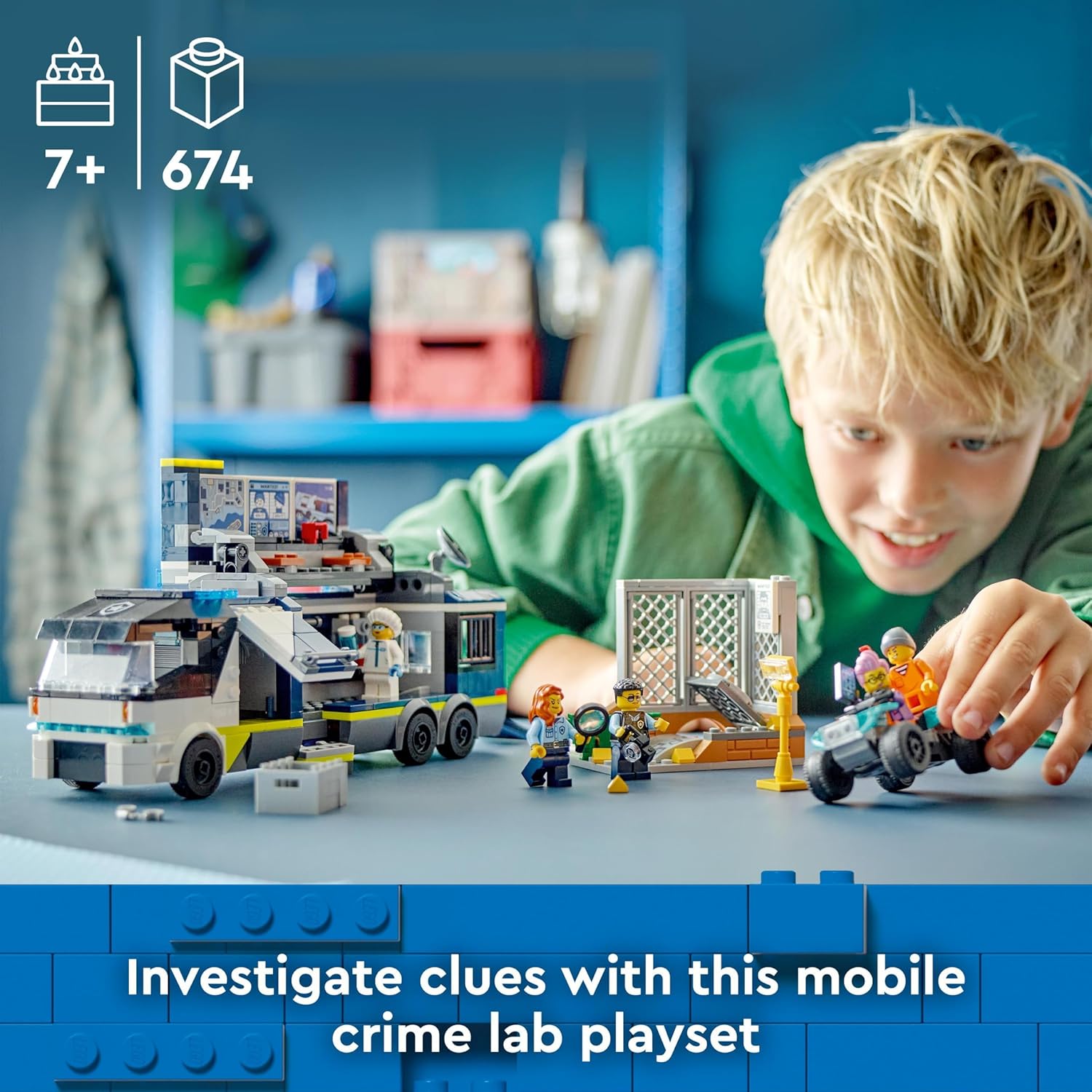 LEGO City Police Mobile Crime Lab Truck Toy for 7 Plus Year Old Boys, Girls & Kids, Vehicle Set with Quad Bike, 2 Officer, 1 Scientist and 2 Crook Minifigures for Pretend Play, Birthday Gifts 60418 4 81S5+YTbkPL. AC SL1500