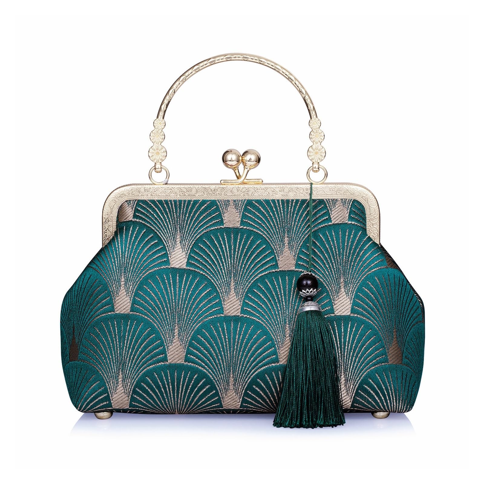 Sac Cheongsam femme sac vintage damassé sac à main fille clip