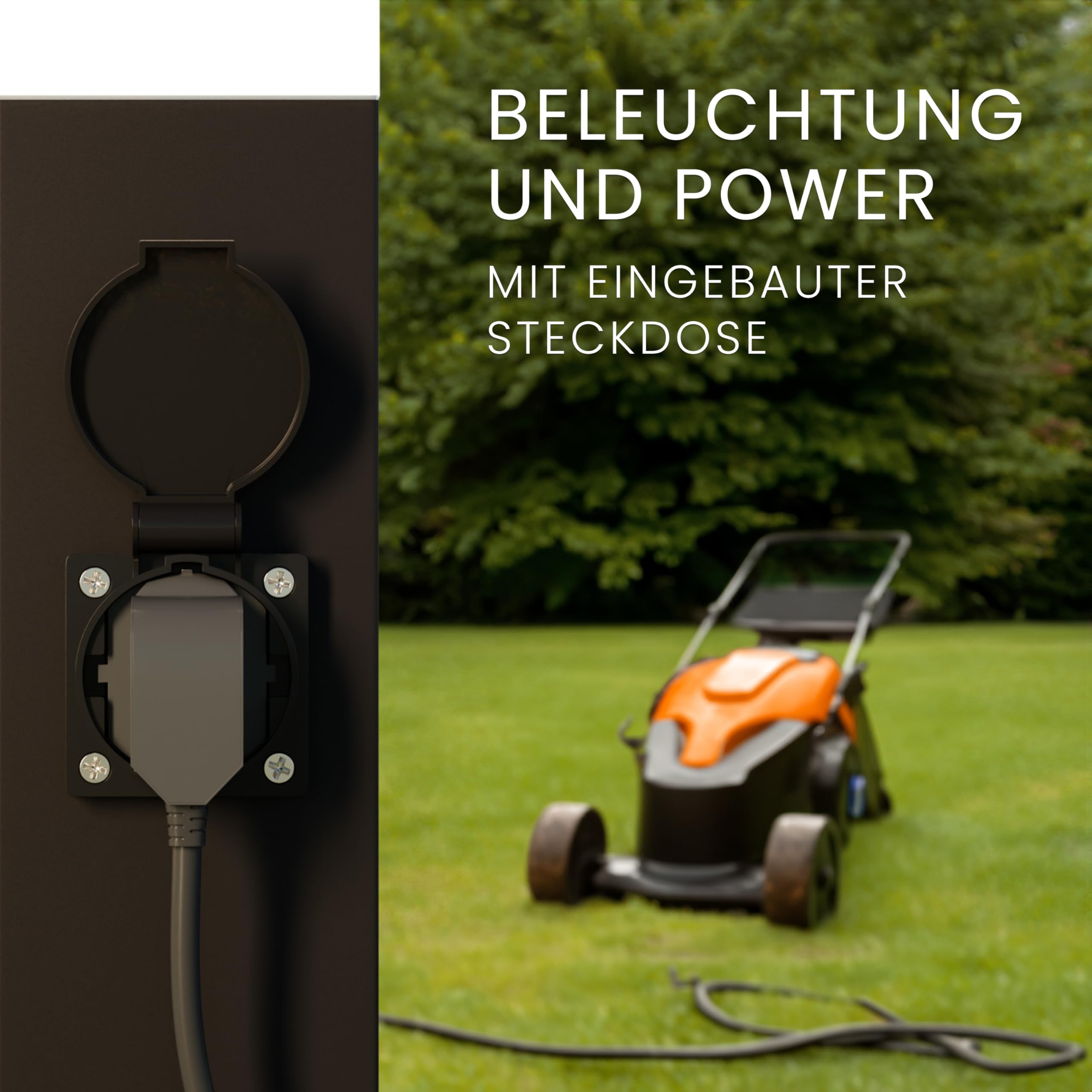 MATO Wegeleuchte mit Steckdose E27 Fassung Höhe 50 cm Edelstahl IP44 Outdoor Pollerleuchte
