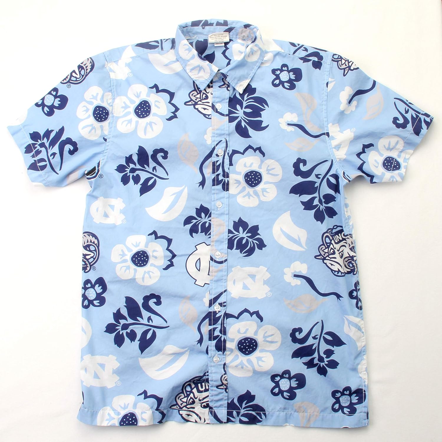 Wes and Willy NCAA Mens Hawaiian Floral Button Down Shirt