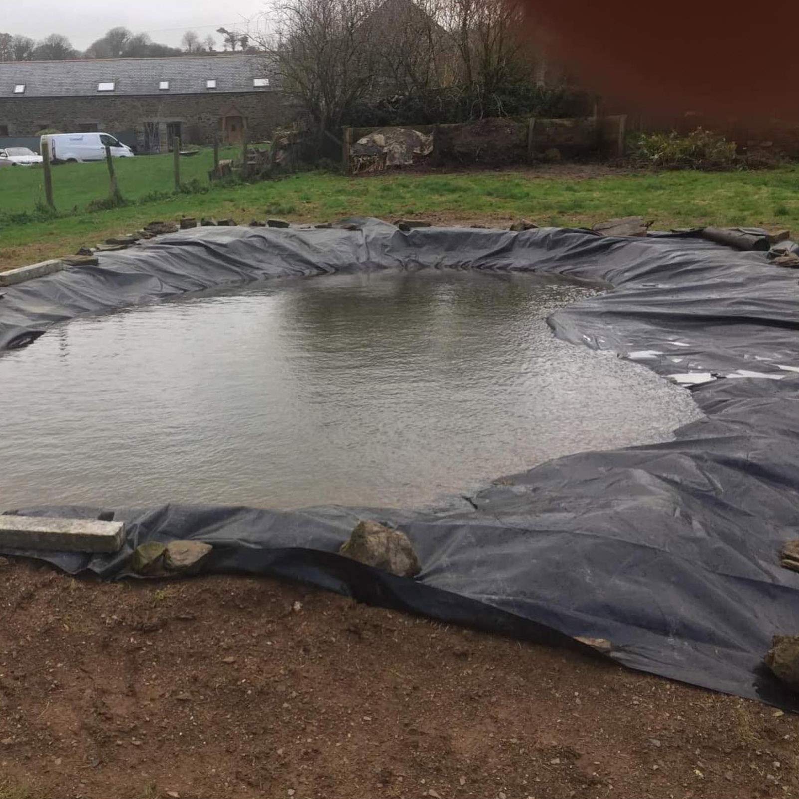 Genérico Revestimiento Flexible, Impermeable y precortado para estanques - Lámina paisajística Negra Resistente al desgarro para estanques de Peces, embalses y acuicultura - Solución Duradera para fu