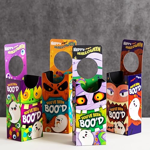 Miniatura 6 de JOYIN 48 cajas de golosinas de Halloween con 4 diseños para la felicidad que has sido abucheado, recuerdo de fiesta de Halloween, bolsas de regalo