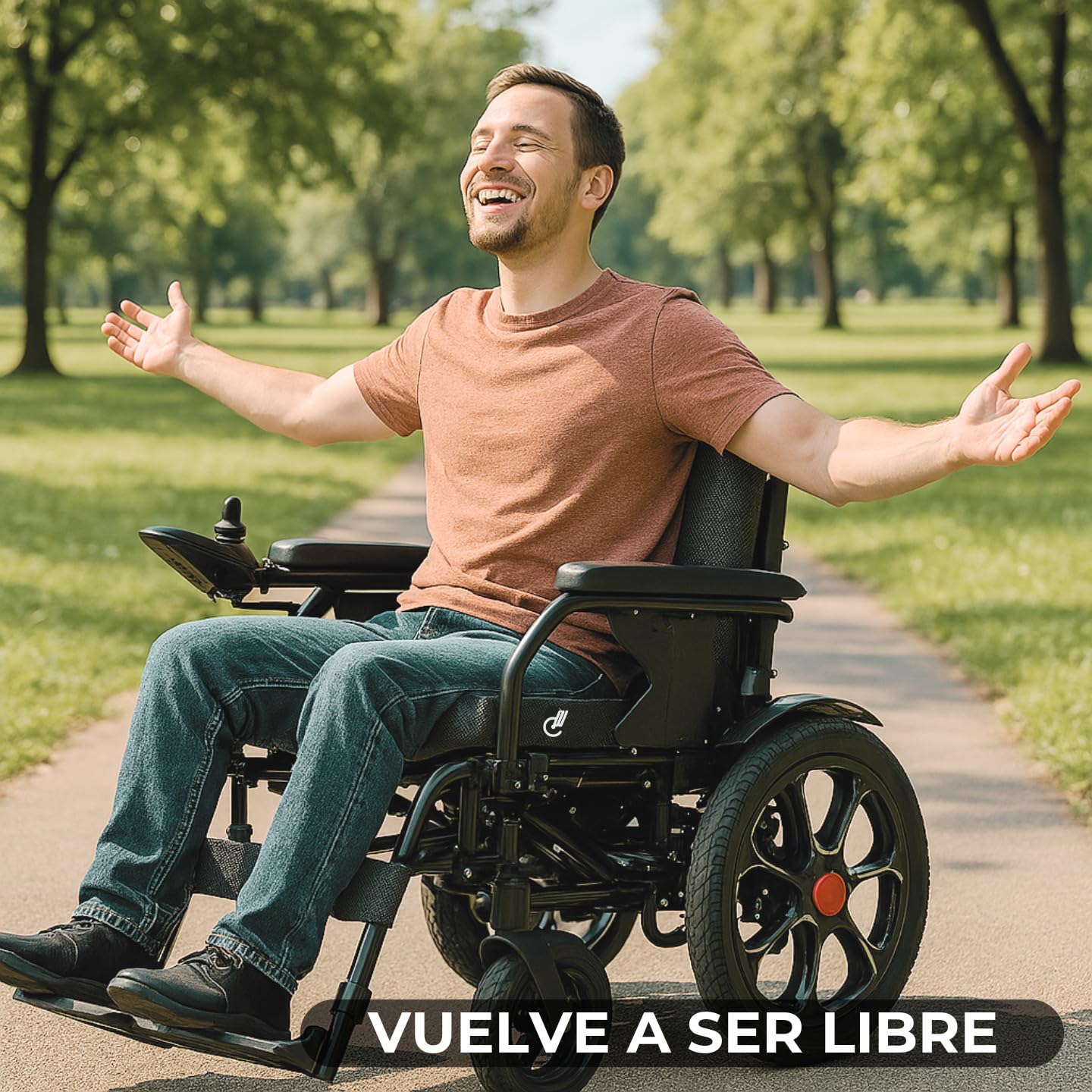 Silla de Ruedas Eléctrica Plegable Ligera Auton 20km Potente Motor 540W Todo Terreno - Silla de Ruedas Eléctrica Minusválidos ideal Viajes Avión -Silla de Ruedas Automática Movilidad Reducida CAREWAY