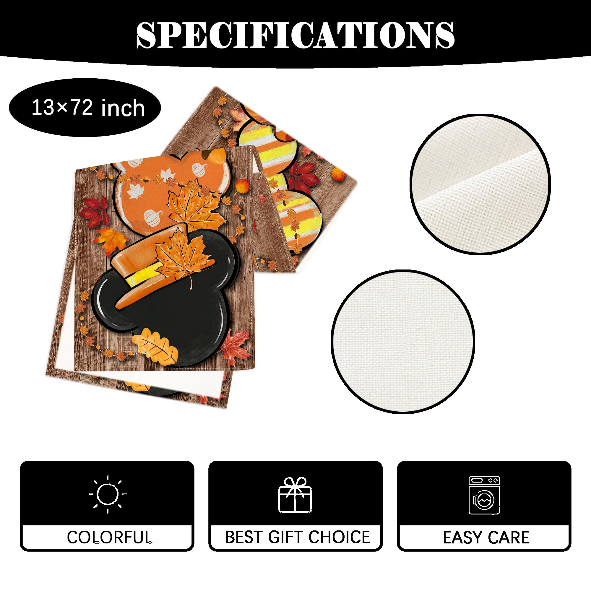 Football Themed Fall Table Runner - Perfect For Thanksgiving & Autumn Decor