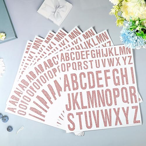 Miniatura 9 de 8 Sheet Glitter Letter Stickers Vinyl Alphabet Stickers Waterproof Self Adhesive Stick on Letters for Poster Bulletin Board Mailbox School