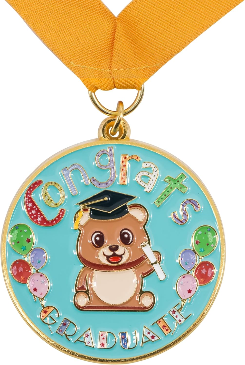 GraduationMall Congrats Kids Graduation Medal with Neck Ribbon,Kindergarten & Preschool Graduation Award Medallion,Party Decoration