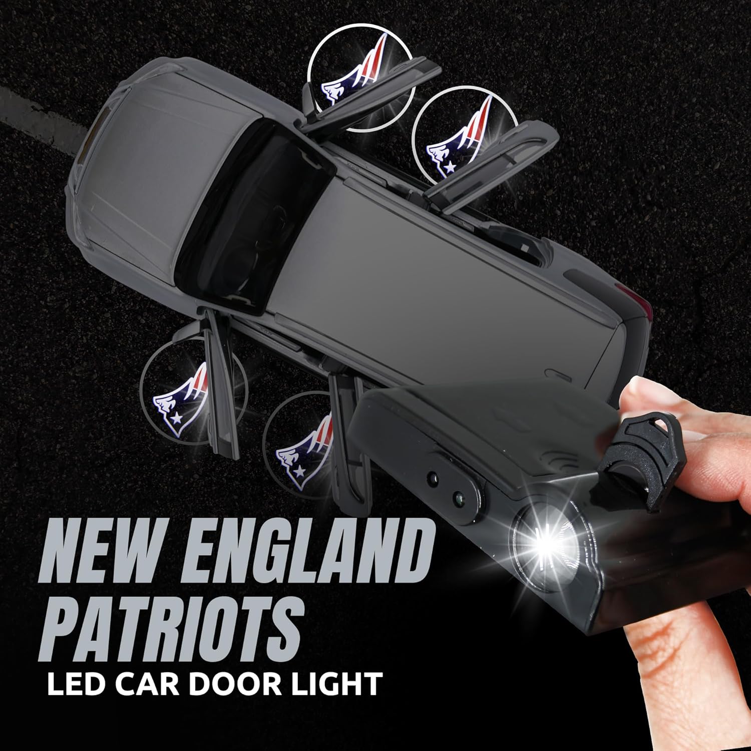 LED Car Door Light - Officially Licensed NFL Wireless Projector - Show Your Team Pride - Battery Powered, Easy Install