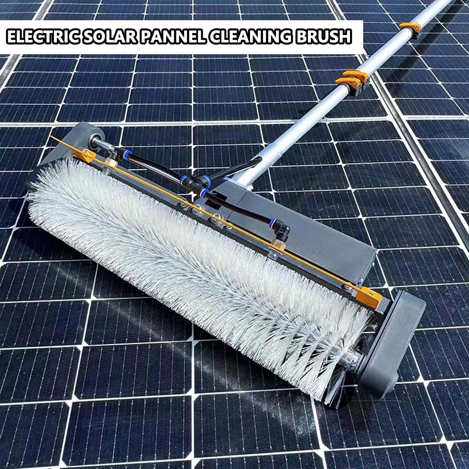 Cepillo eléctrico de limpieza de paneles solares telescópico, giratorio fotovoltaico, limpiador extensible para fachadas y ventanas, herramienta de mantenimiento eficiente solar fotovoltaico para uso