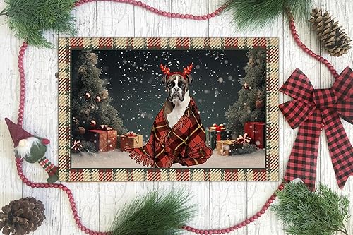 Miniatura 5 de Kobalo Tapete de Navidad para puerta delantera, tapete de Navidad para puerta delantera, decoración de invierno, tapetes de bienvenida para perros,