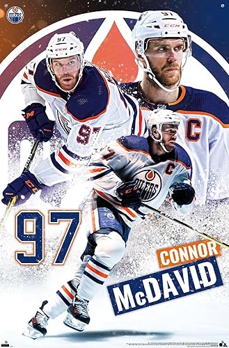 Miniatura 4 de NHL Edmonton Oilers - Póster de pared con pasadores de presión de Connor McDavid 22