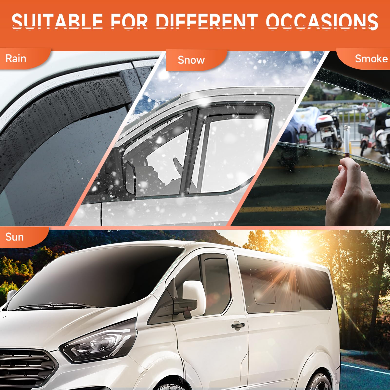 Windabweiser für Ford Transit Custom/Tourneo Custom 2012–2024, 1 Paar