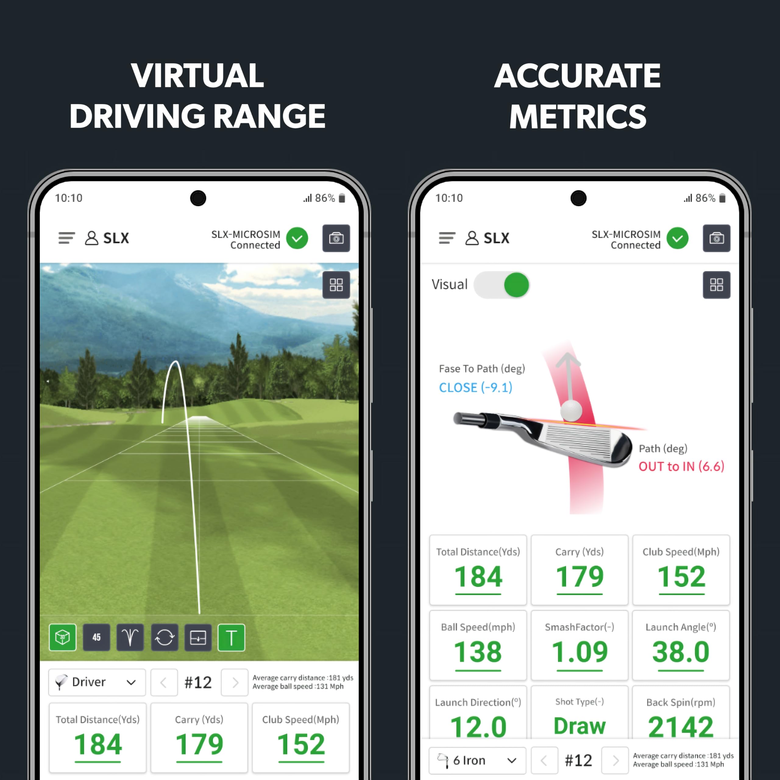 Swing Logic SLX Hybrid Mini Portable Golf Launch Monitor – Distanza della pallina da golf, velocità della palla, velocità della testa del mazzo, fattore smash, accessori da golf compatti e dispositivo