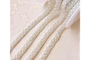2 Yards Pearl Beaded Trim: Elevate Your Crafts with Shimmering Elegance