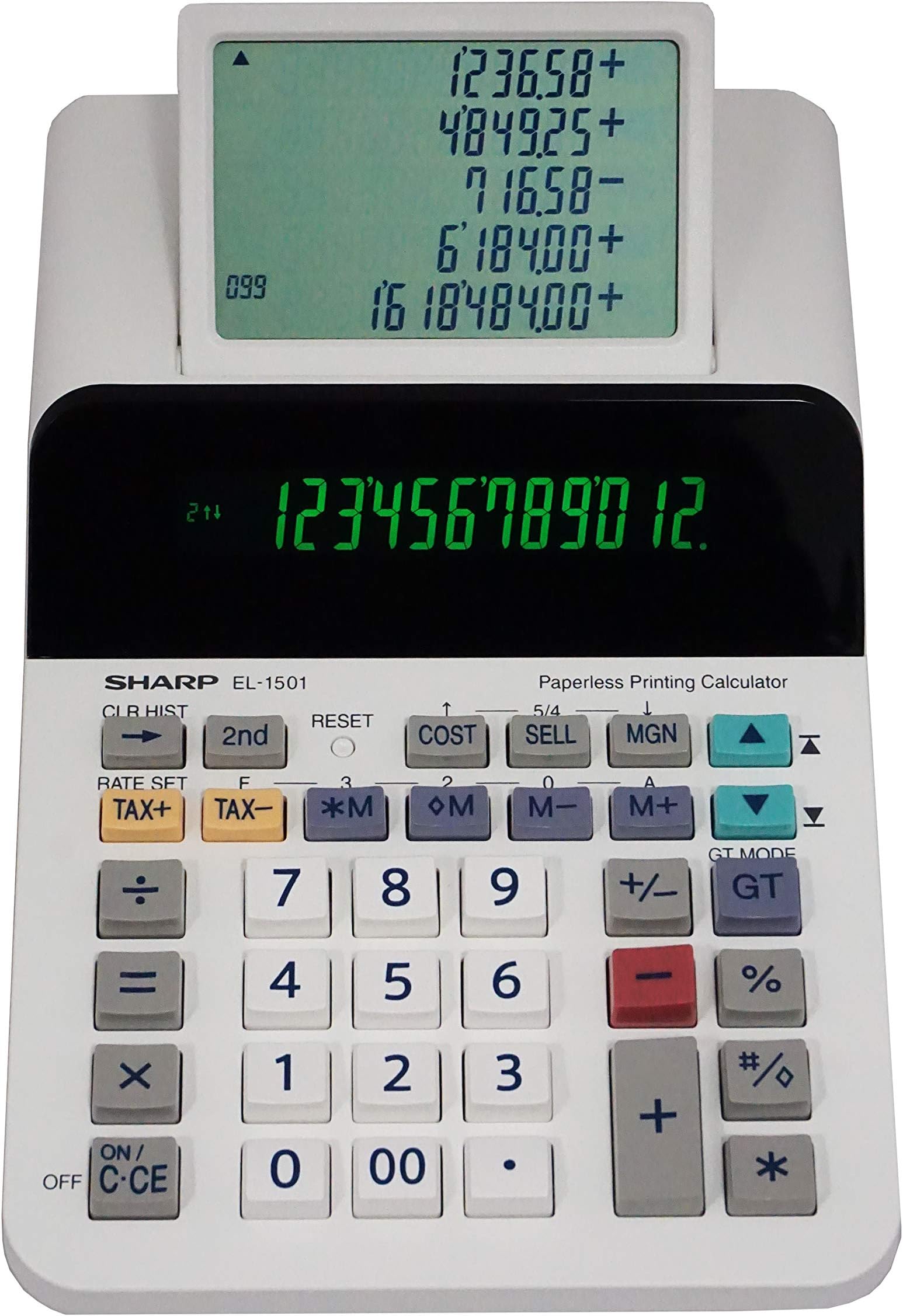 Sharp SHEL1750V Printing Calculator, Black/Red Office Products