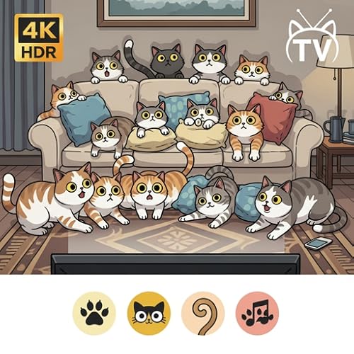 Playful Paws Paradise - Adorable Cat Antics & Purring Sounds for a Relaxing TV Screensaver