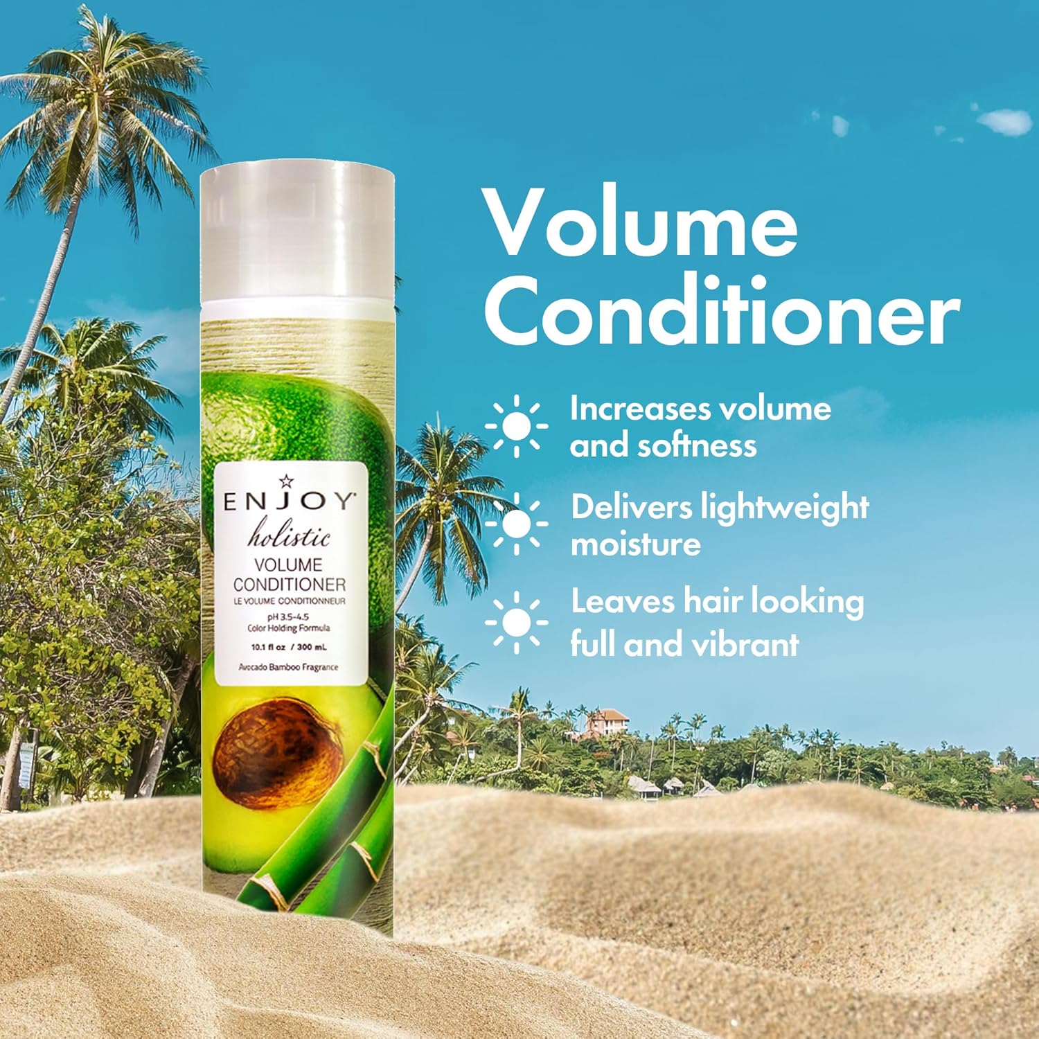Enjoy Holistic Volume Conditioner - Lightweight Volumizing Conditioner for Fine Hair - Sulfate, Silicone & Paraben Free - Adds Body, Shine & Weightless Moisture - 10.1 fl oz - Image 2