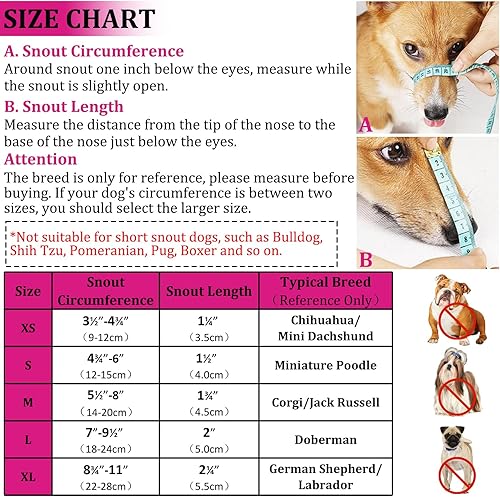 Miniatura 2 de Bozal para perro, bozal suave con patrón de impresión geométrica para perros pequeños, medianos y grandes, Chihuahua Labrador, bozal de velcro