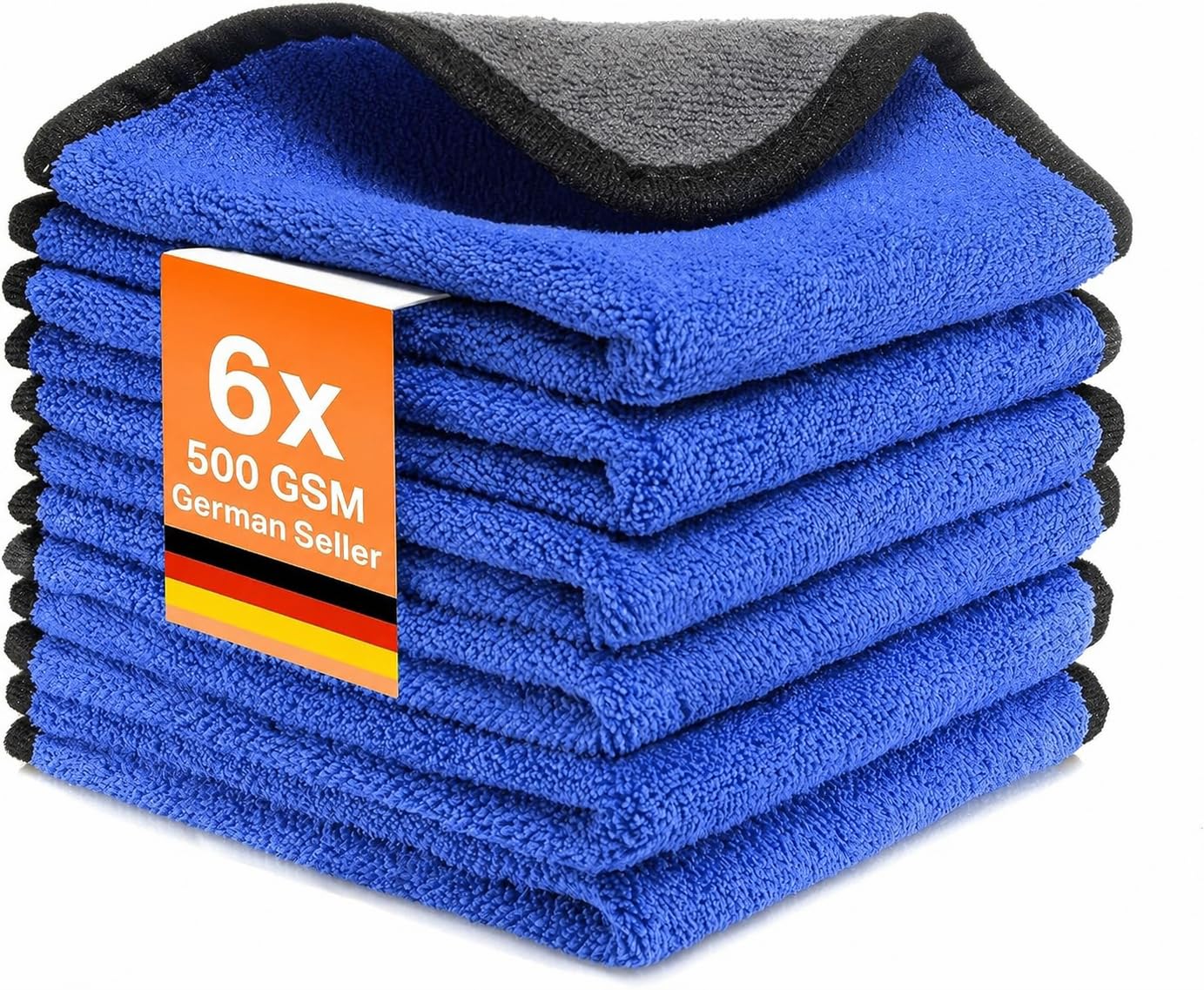 Kemes Blue Microfibre Cloths Car Interior Household Cleaning Cloths 500 Gsm Microfibre Polishing Cloth 30 X 30 Cm (, 6)