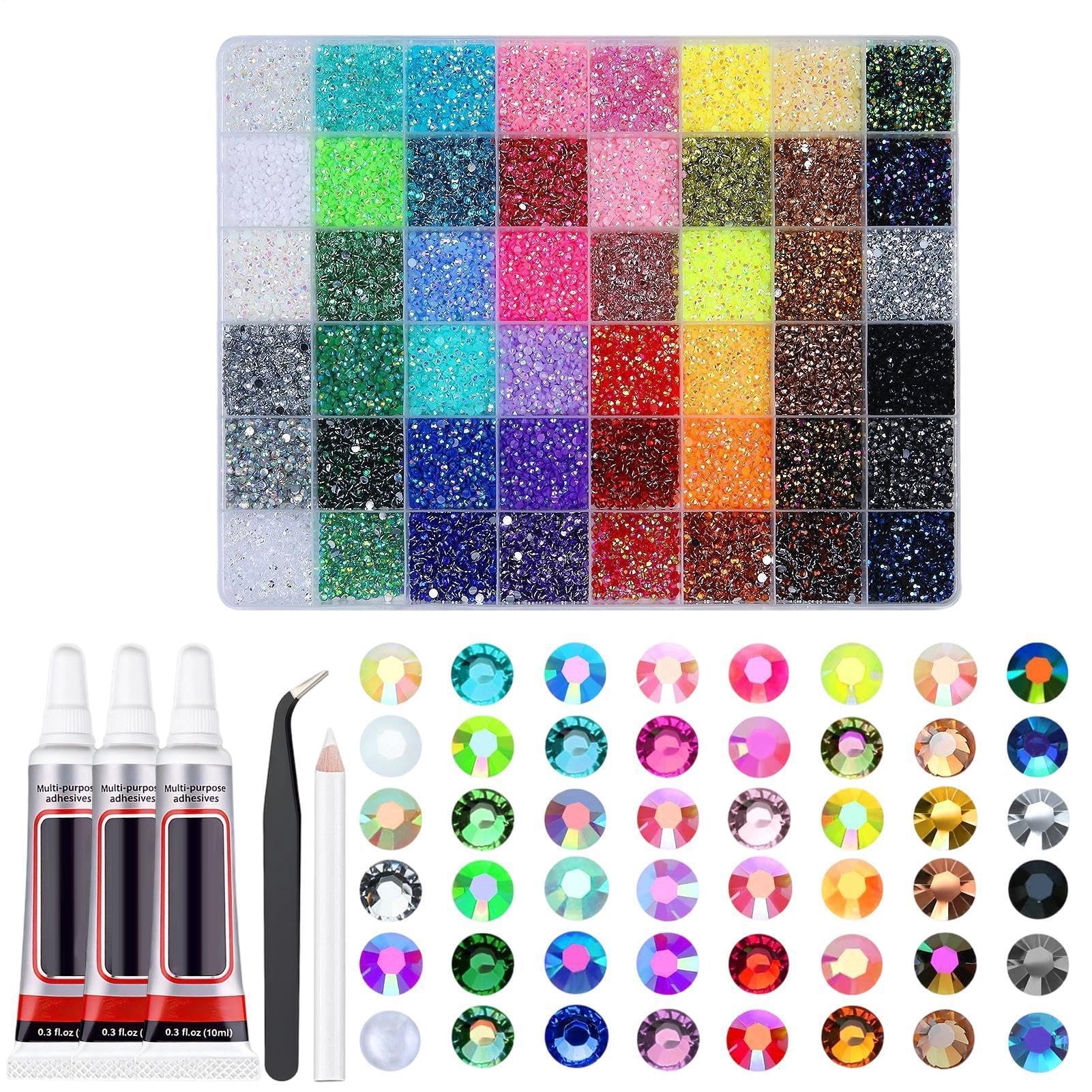 Kit Creazione Strass Gemme Per Unghie In Resina | Kit fai da te strass in resina per Artisti Ragazze Hobbisti Scrapbooking Cover Telefono Abbigliamento Diario Matrimonio