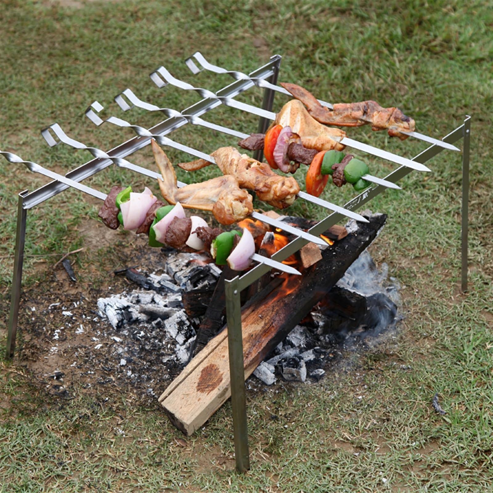 Brochetas de Kebab, brochetas Planas for Barbacoa 45 cm y 17,8 Pulgadas, Acero Inoxidable, for Carne, Metal, for(6 Pcs)