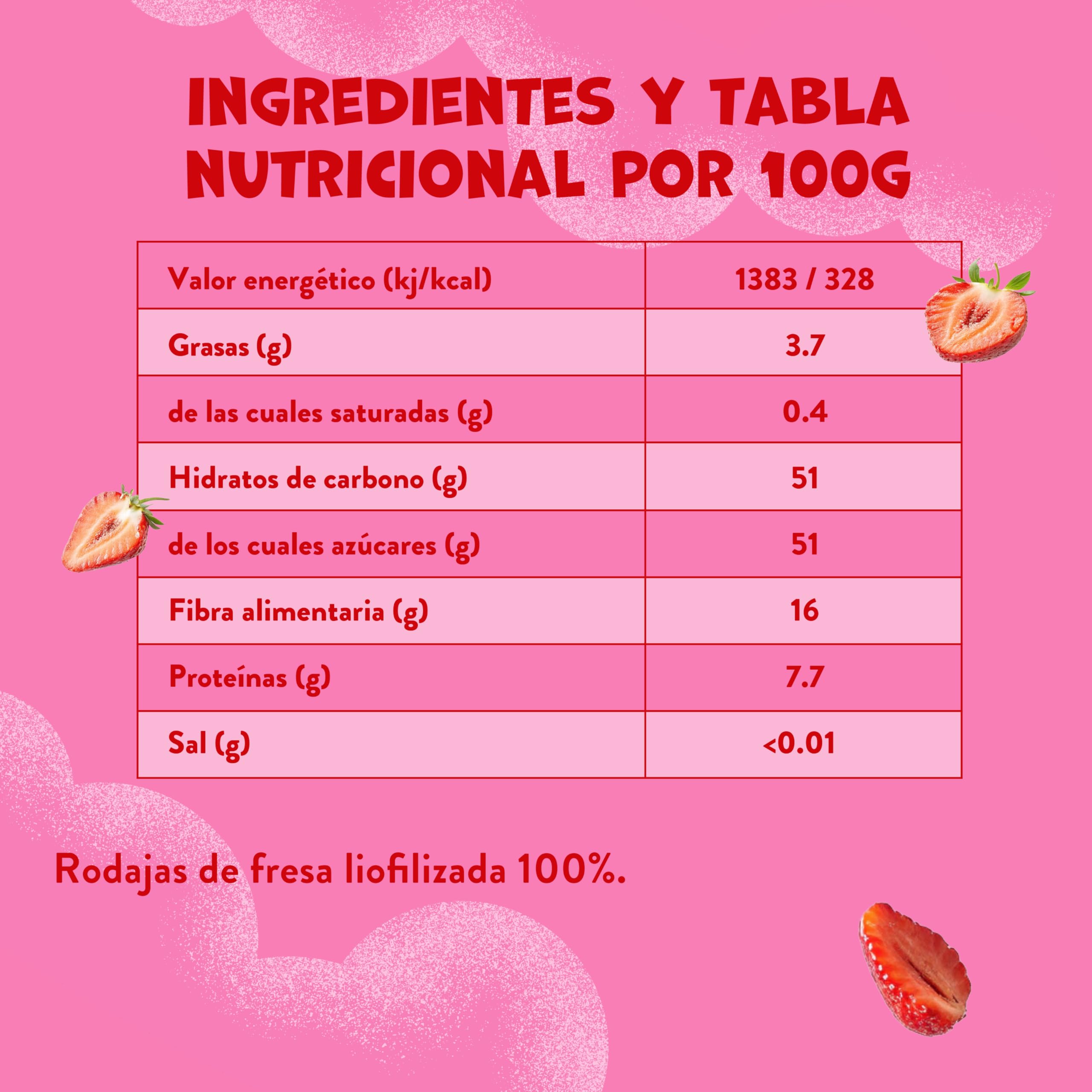 Goodies, Snack para Niños, Chips de Fresa, 100% fresas, sin azúcares añadidos, fuente natural de fibra, Pack de 12x12gr