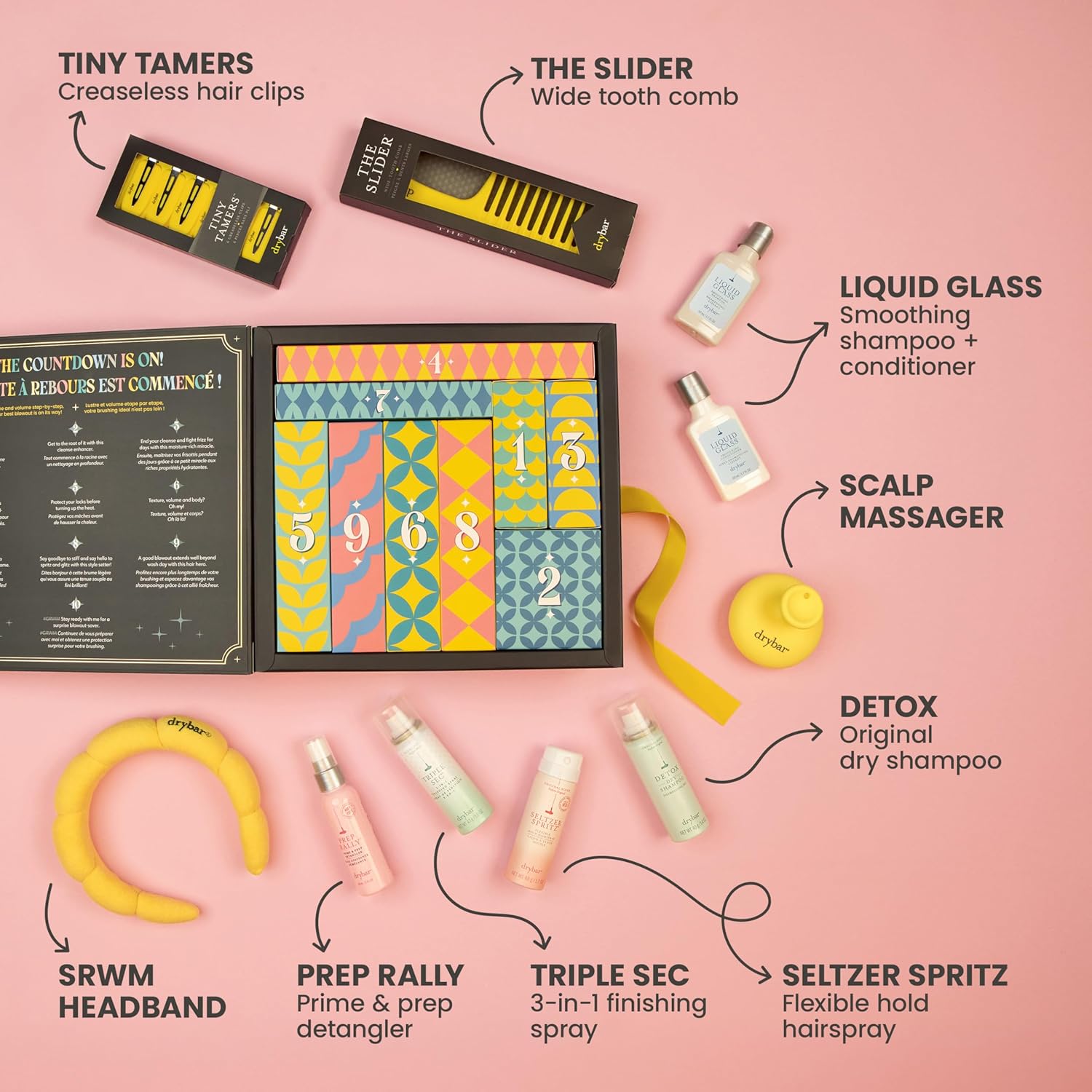 Drybar House of Blowouts Starter Kit for Your Best Blowout, Travel Size Products, Hair Accessories, At Home Hair Styling Set