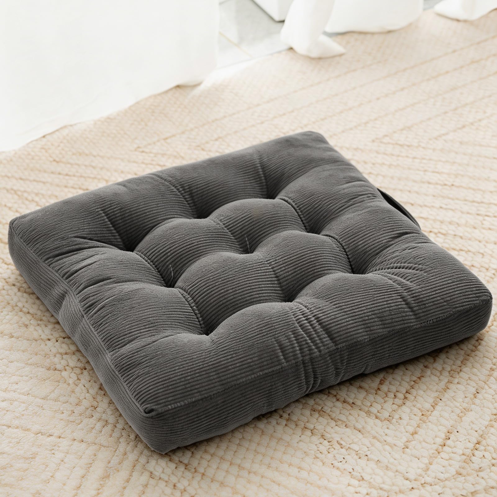 Cojín de suelo extra grueso LOMUG 10 cm de algodón acolchado color negro