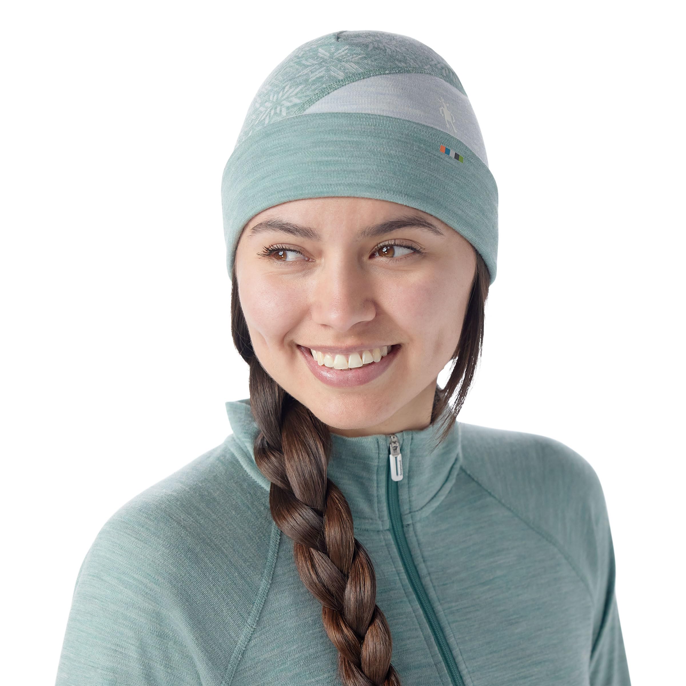 Smartwool Unisex Arctic Green Digi Snow Thermal Merino Colorblock Beanie Arctic Green
