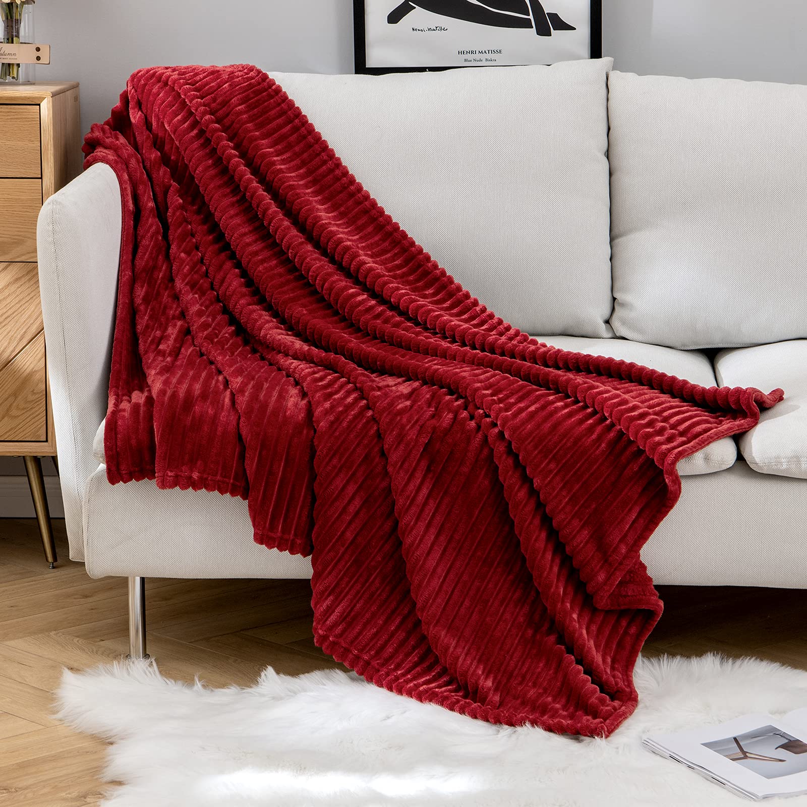 MIULEE Flanellen fleece plaid zachte warme comfortabele plaids voor bank, corduroy pluizige deken bed plaid voor slaapkamer, bank, reizen, kinderen slaapkamer accessoires 60x80 inch donkergrijs MIULEE Flanellen fleece plaid zachte warme comfortabele plaids voor bank, corduroy pluizige deken bed plaid voor slaapkamer, bank, reizen, kinderen slaapkamer accessoires 60x80 inch donkergrijs