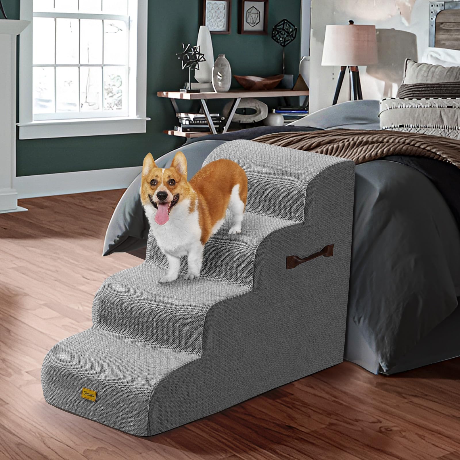 Escalier 3 Marches Pour Chien Et Chat - Antidérapant, Amovible Et Lavable - Support Jusqu'à 13,6 Kg