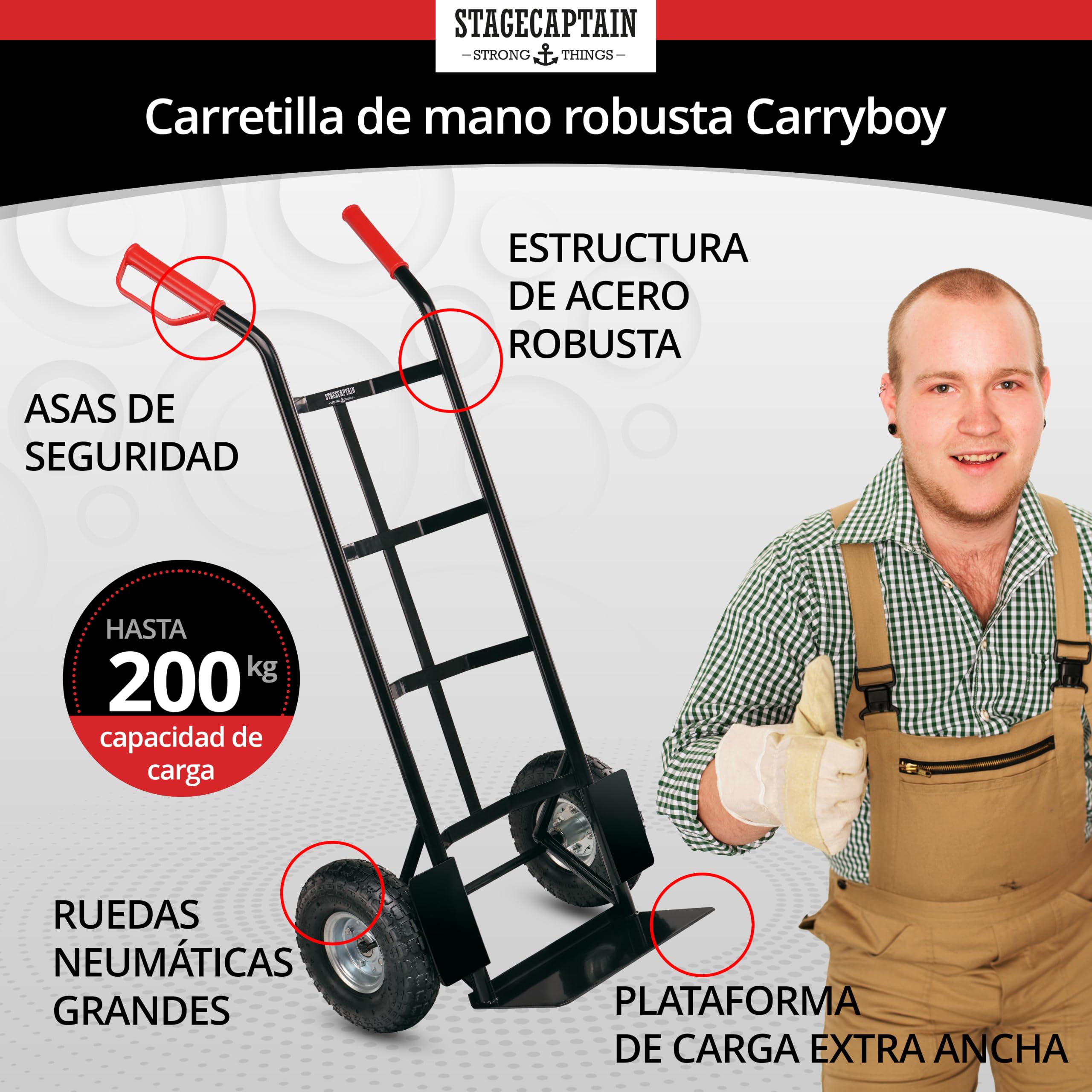 Carretilla Stagecaptain Carryboy, MAX. 200 kg