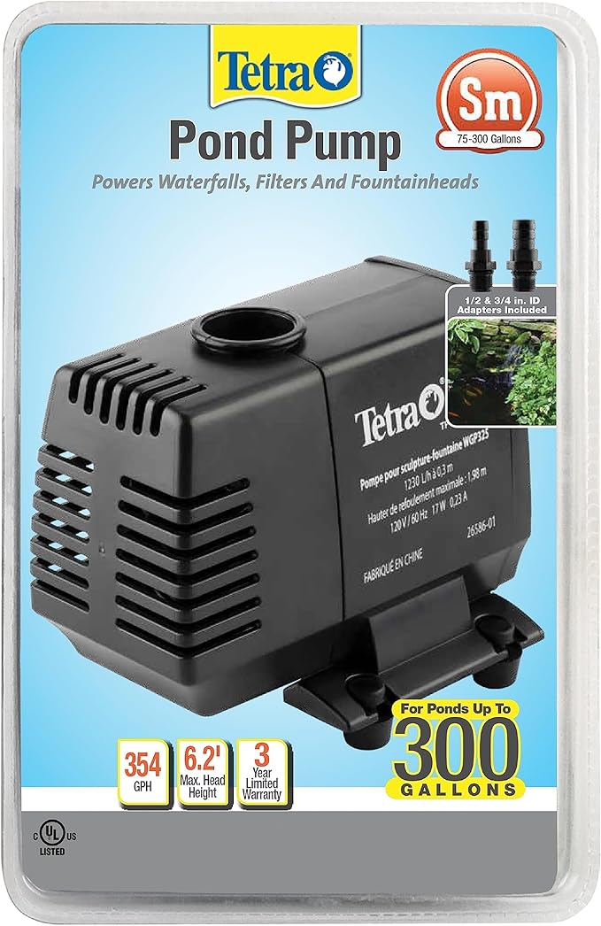 TetraPond Water Garden Pump, Powers Waterfalls/Filters/Fountain Heads