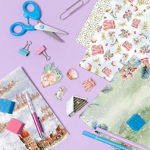 Miniatura 2 de Papel de álbum de recortes con patrón de Navidad, suministros de producción de tarjetas de 6 pulgadas, 24 hojas de tarjeta de felicitación de