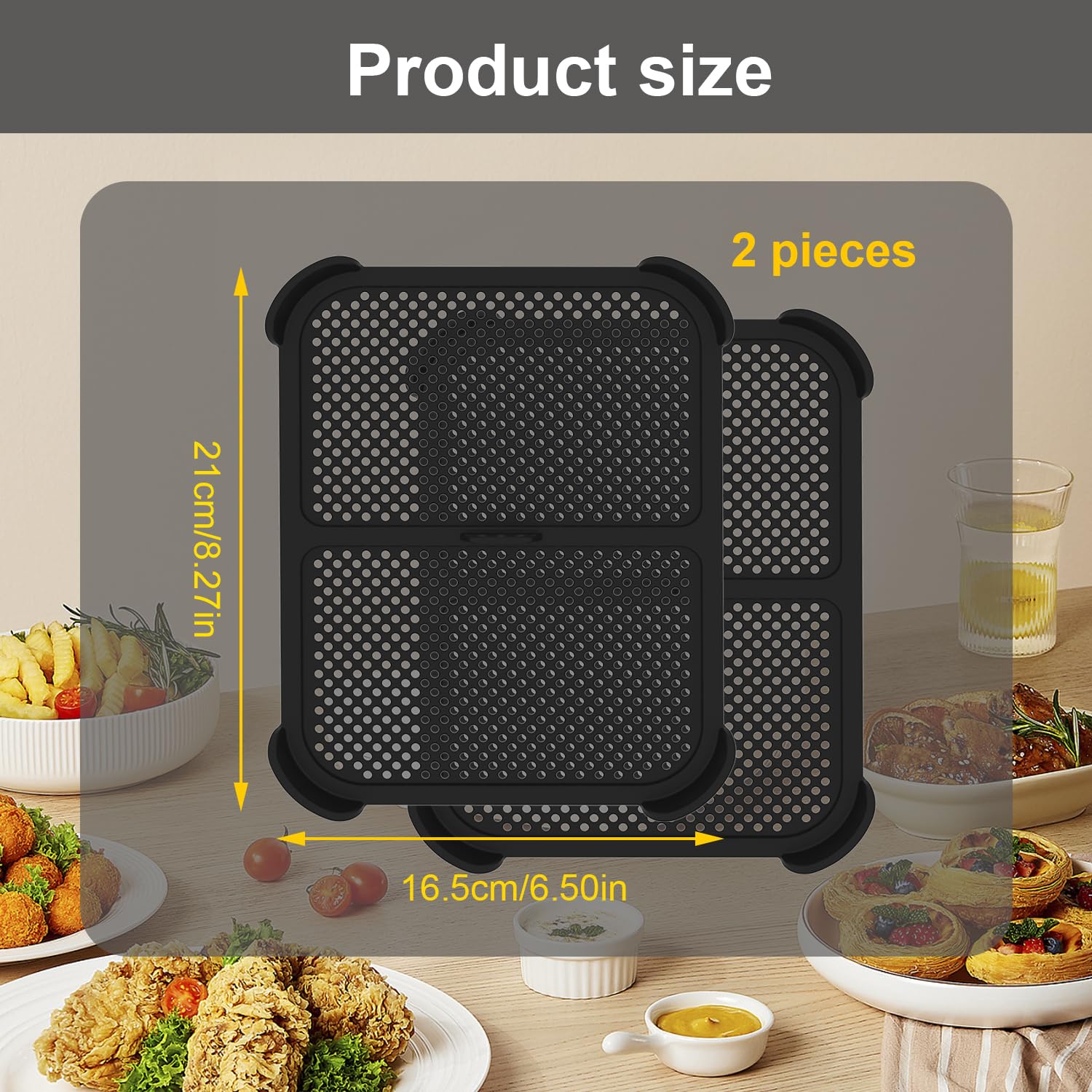 Protections Anti-Éclaboussures Silicone Pour Friteuse Air Fryer Ninja AF400EU AF451EU DZ401 - Accessoires Réutilisables Noires