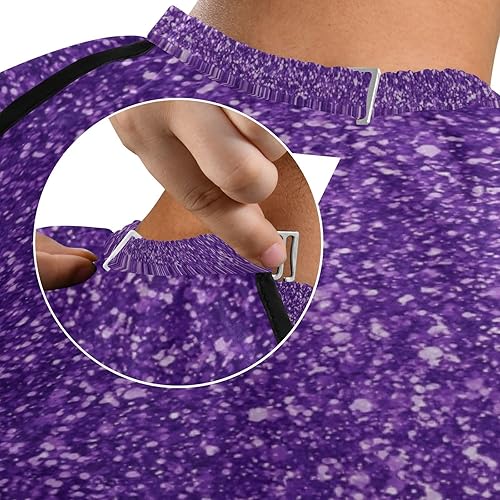 Miniatura 8 de Lavender Purple Glitter Haircut Cape Salon Professional Cape, 64.9 x 55.1 Inches Home Haircut Cape