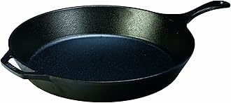 15 Inch Cast Iron Pre-Seasoned Skillet – Signature Teardrop Handle - Use in the Oven, on the Stove, on the Grill, or Over a Campfire, Black