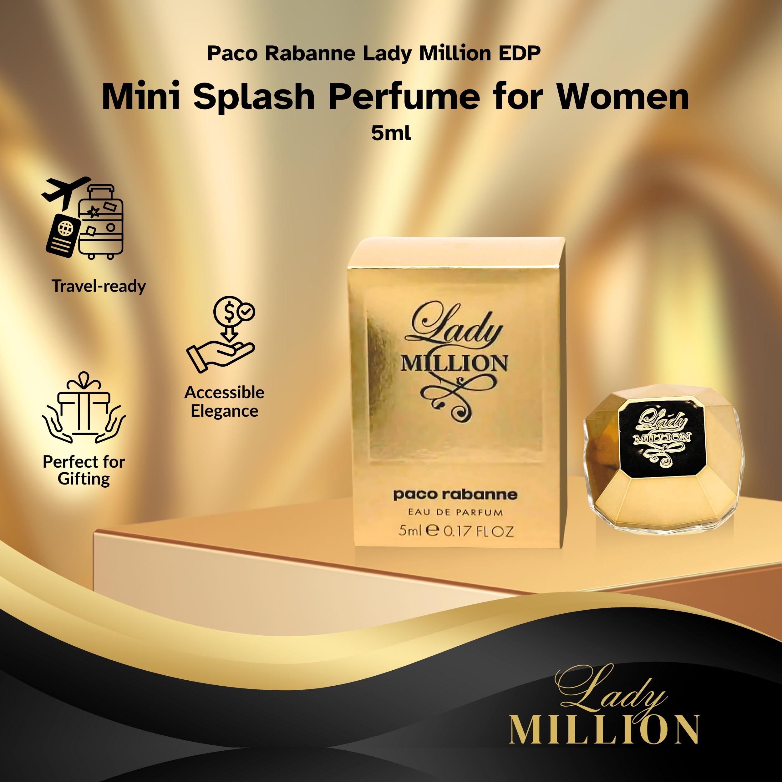Lady Million por Paco Rabanne 5 ml Eau de Parfum miniatura