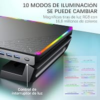 MOOJAY Gaming Monitor Tartó RGB LED-del, USB 3.0 Hub és Fiókkal 4