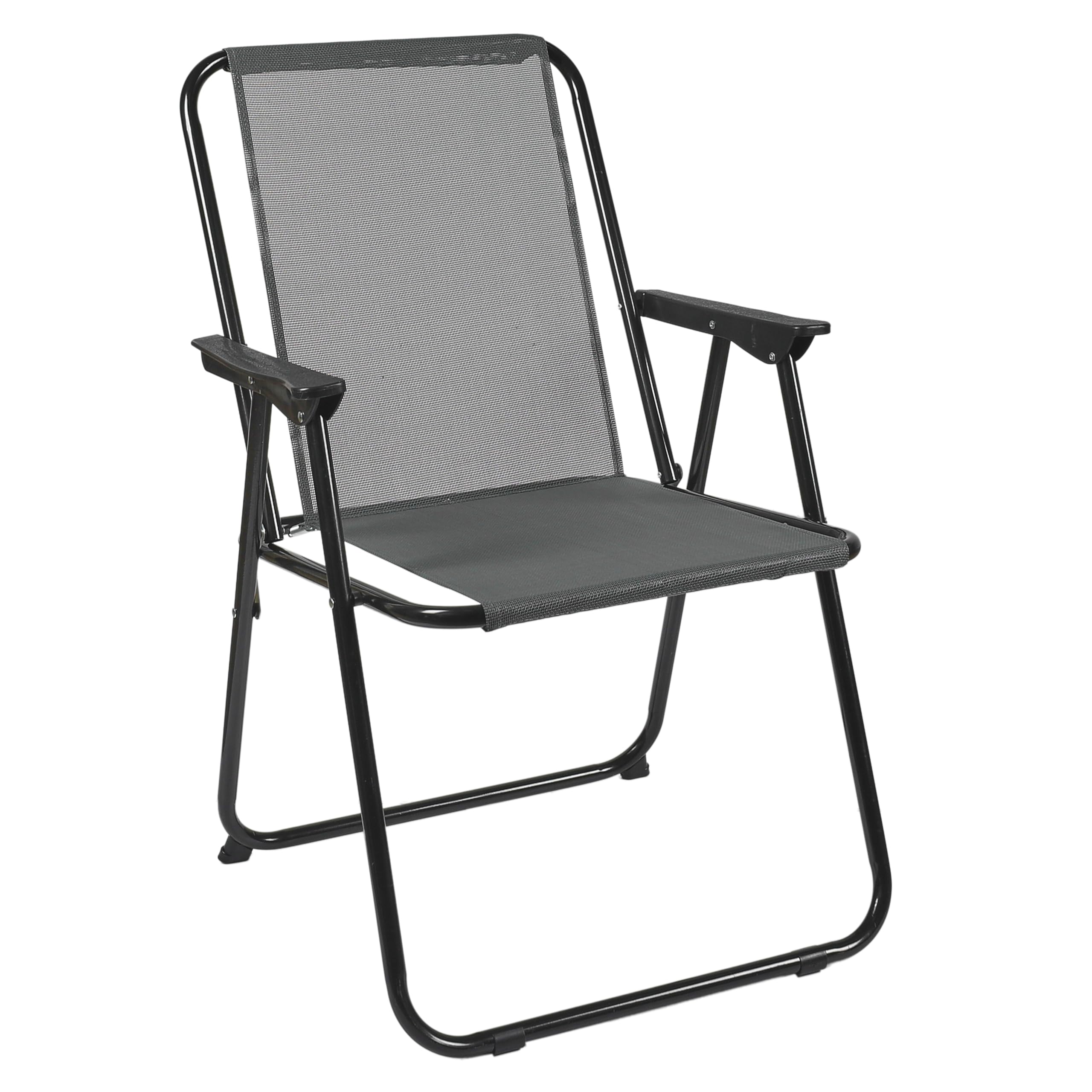 Chaise pliante gris GM de Home Deco Factory pour extérieur