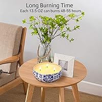 Vista 4 de Hausware Velas de citronela para exteriores e interiores, juego de 3 velas perfumadas grandes de 13.5 onzas, velas de citronela de cera de soja