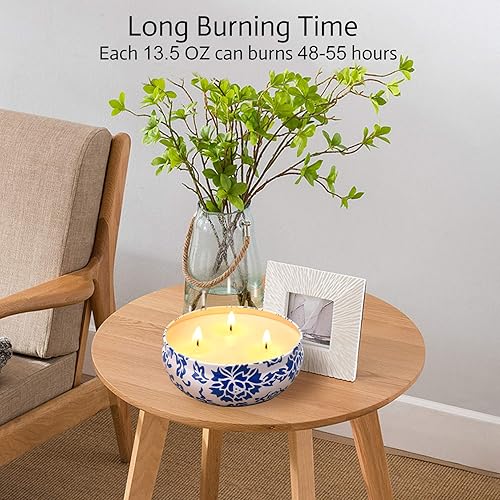 Miniatura 4 de Hausware Velas de citronela para exteriores e interiores, juego de 3 velas perfumadas grandes de 13.5 onzas, velas de citronela de cera de soja